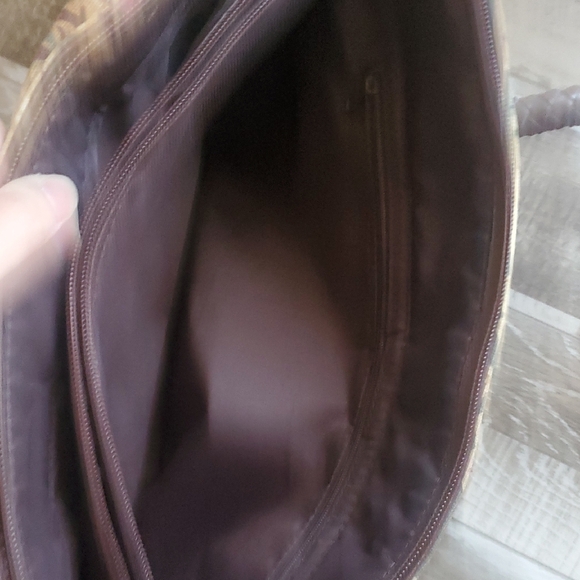 Longaberger Brown Floral Tote Bag and Wallet - Picture 6 of 9